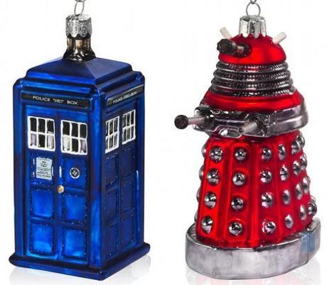 TARDIS and Dalek Inspired Christmas Tree Baubles