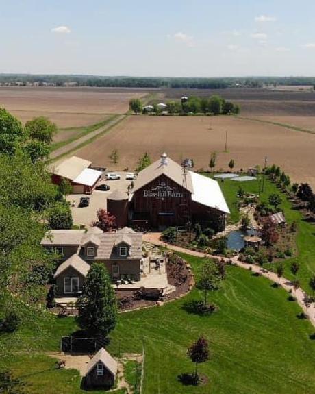 best wedding venues in michigan farm drone view