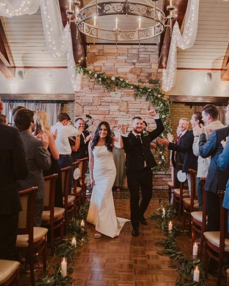 best wedding venues in michigan bride with groom after the wedding ceremony