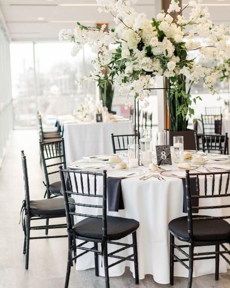 best wedding venues in michigan served wedding table with white tablecloths