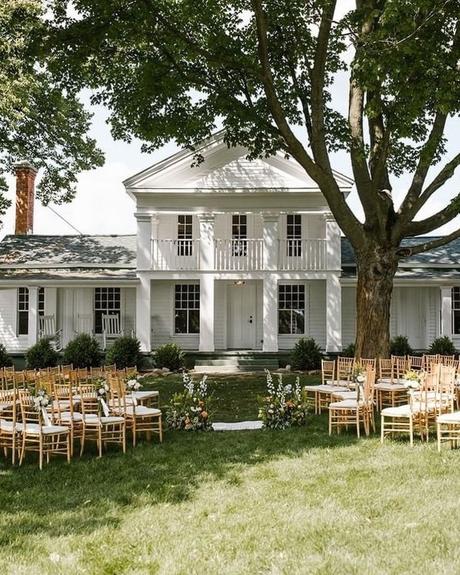 best wedding venues in michigan white house with guest seating in front