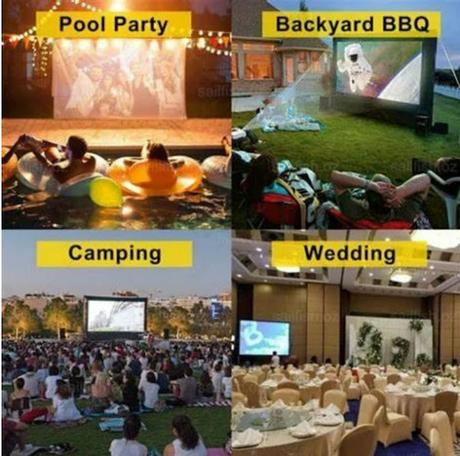Enjoy your favorite movies in the backyard, seaside or beach!