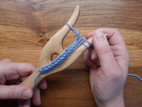 Lucet tips: how to make a loop Making a loop with the lucet, step 1: stitch the cord needed to be your desired loop