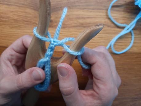 Lucet tips: how to make a loop Making a loop with the lucet, step 4: finish your braid, while hiding the tail inside the new stitches