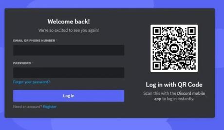 Log in to your Discord account