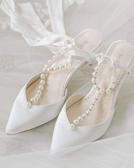 wedding t bar shoes low heels with pearls white bella belle shoes