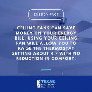 Cut your Dallas electric bills when you use ceiling fans to keep cool!