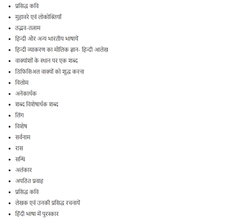 JSSC Excise Constable Syllabus For Hindi