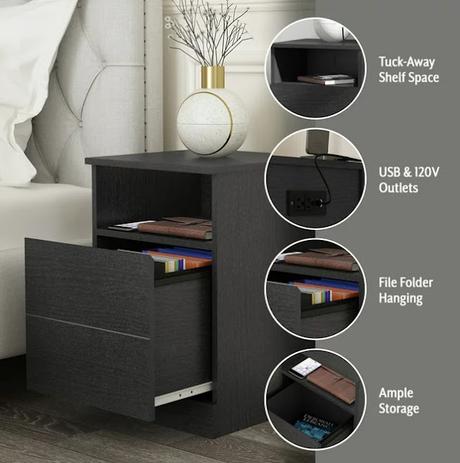 Power up with 2 120 V outlets & 2 USB charging stations!