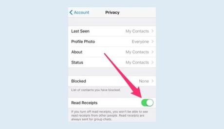 Check the Read Receipts Settings