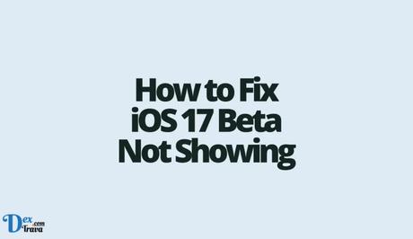 How to Fix iOS 17 Beta Not Showing