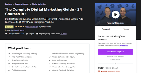 The Complete Digital Marketing Guide - 24 Courses in 1