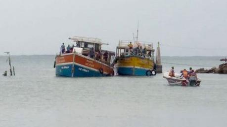 Navy rescues 38 stranded on grounded trawler at Delft Jetty