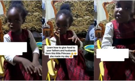 Little Girl Teaches Women How to Serve Food to Their Fathers and Husbands (Video)
