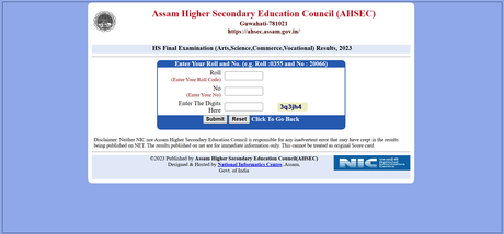 AHSEC Result 2023 – Check Class 12th Assam HS Result Online