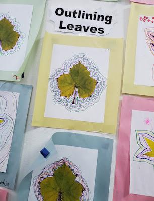 OUTLINING LEAVES: Nature Inspired Art Project for Kids