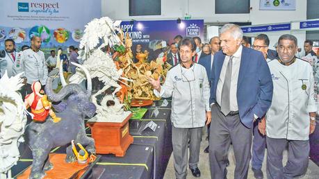 President Ranil Wickremesinghe at the chefs event in BMICH  