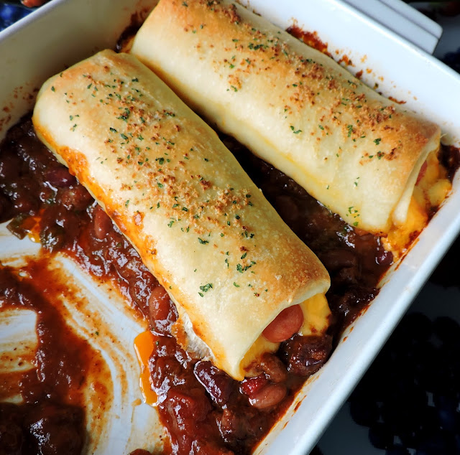 Baked Chili Cheese Dogs