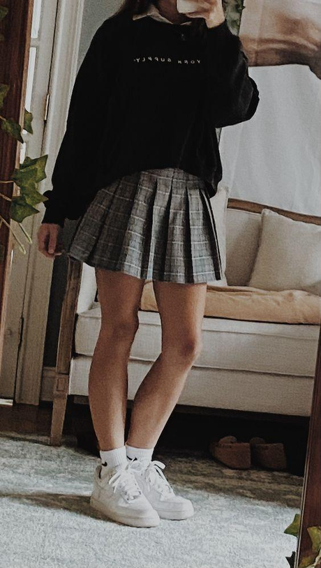 Oversized Sweatshirt with Mini Skirt