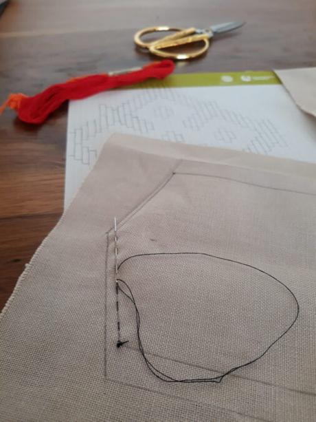 Making a German brick stitch embroidered purse: preparing my materials