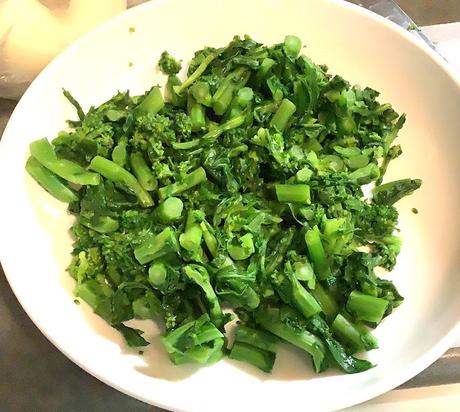 prepped broccoli rabe