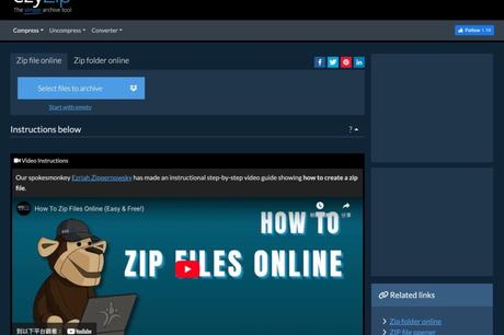 ezyZip is a free online compression and decompression tool that supports multiple formats and has no file size limit
