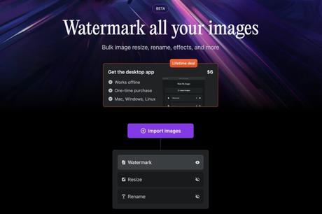 Mark My Images online image editing tool, batch resize, add watermark