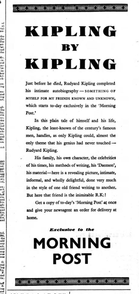 Something of Myself (1937) by Rudyard Kipling