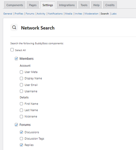 BuddyBoss Network Search