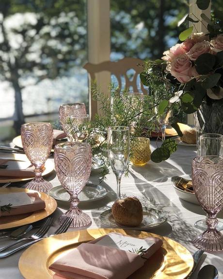 best wedding venues on long island table set with crystal glasses