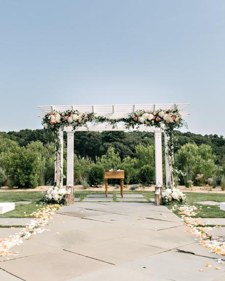 best wedding venues on long island Japanese style arch decorated with flowers