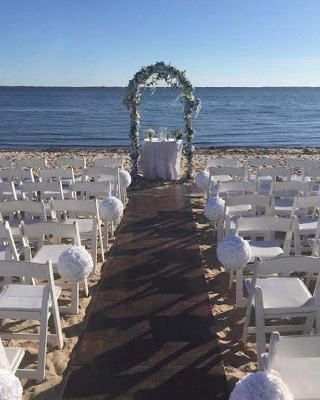 best wedding venues on long island ceremony arch by the sea