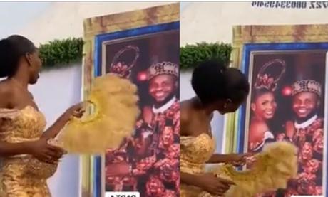 Nigerian Bride Holds Wedding With Picture Frame Day After Kidnappers Abducted Her Fiancé (Video)