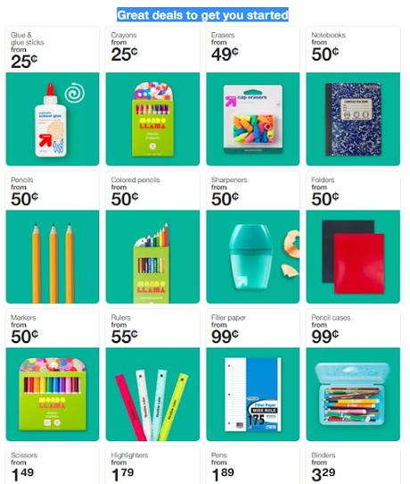 School Supplies beginning at 25 cents!!