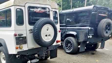 Two Defender jeeps that was stolen.