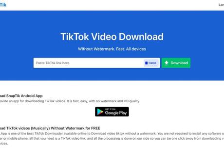 SnapTik Free Download TikTok Videos in High Quality and No Watermark