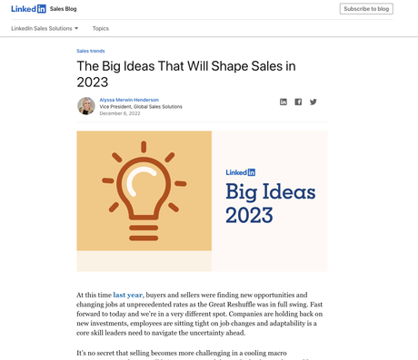 The Big Ideas That Will Shape Sales in 2023