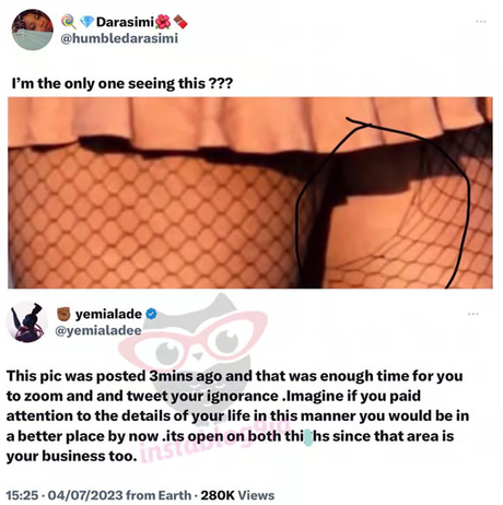 Nigerian Singer, Yemi Alade Blasts Lady Who Pointed Out Her Torn Outfit Nigerian Singer, Yemi Alade Blasts Lady Who Pointed Out Her Torn Outfit