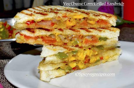 Veg Cheese Corn Grilled Sandwich