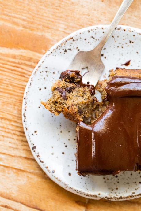 Gluten-Free Banana Snack Cake with Chocolate Ganache