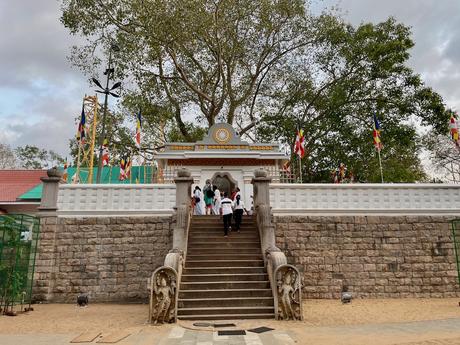 people-walking-up-steps-to-the-Jaya-Sri-Maha-Bodhi-Tree