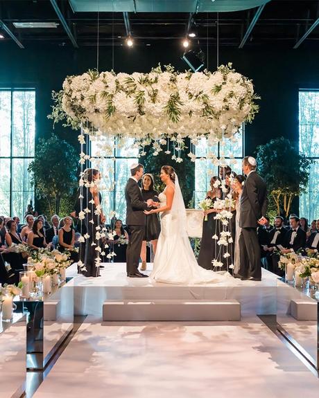best wedding venues in chicago wedding ceremony under the flower dome