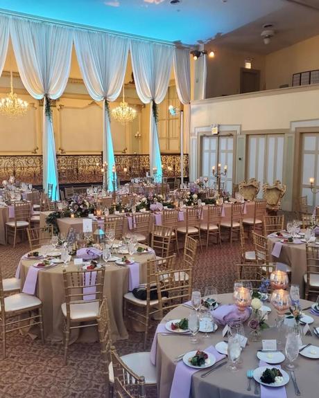 best wedding venues in chicago served round tables in the wedding hall