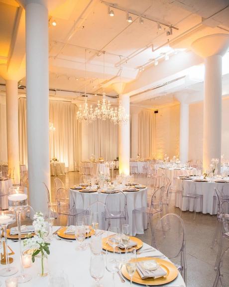 best wedding venues in chicago tables for guests in the hall with columns