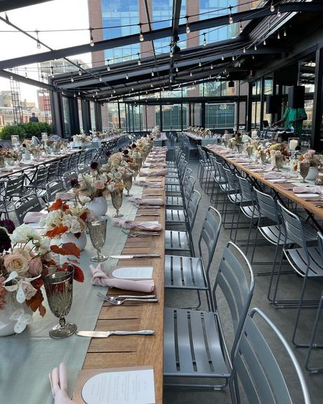 best wedding venues in chicago served tables under a transparent roof