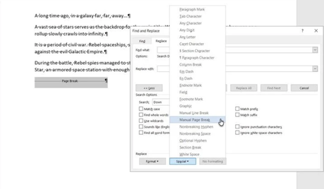 Removing Page Breaks using Find and Replace 1 - How to Remove Page Breaks in Word