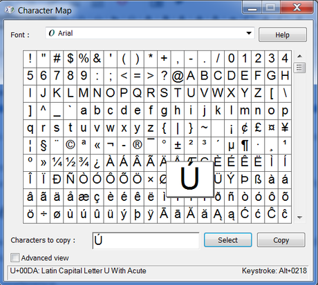 character map character map