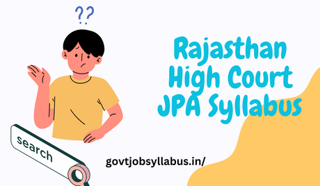 Rajasthan High Court JPA Syllabus