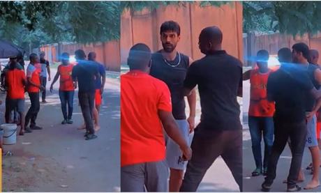 Oyibo Guy Leaves Residents Stunned As He Speaks Yoruba While Fighting Man In Lagos (Video)