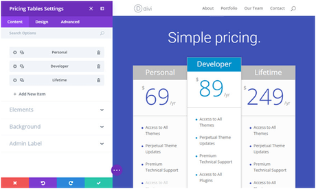 Pricing- Divi Child theme